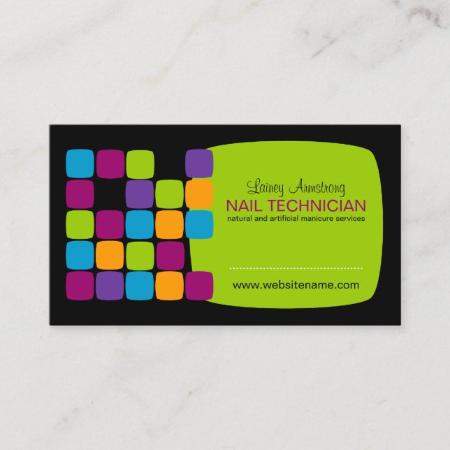 Colourful and Bold Squares Business Card (Front)