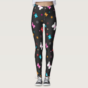 Colourful And Bright Butterfly Pattern Leggings