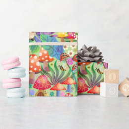 Colourful and Bright Enchanted Woodland Forest Wrapping Paper
