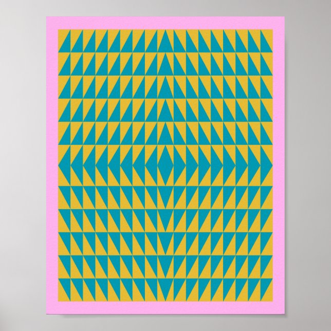 Colourful and Bright Geometric Triangle Design Poster (Front)