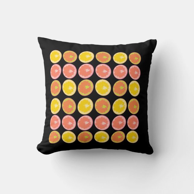 Colourful and Bright GrapeFruit Slices  Cushion (Front)