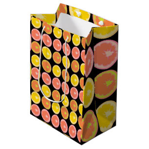 Colourful and Bright GrapeFruit Slices Medium Gift Bag
