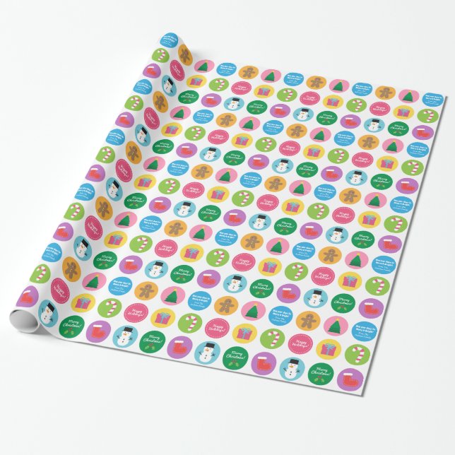 Colourful and Bright Merry Christmas Gift Wrap (Unrolled)