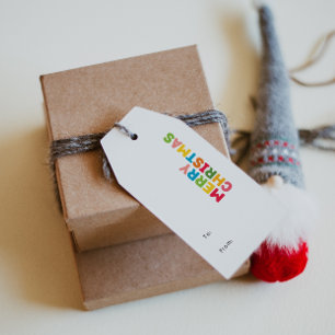 Colourful and Bright Merry Christmas To and From Gift Tags