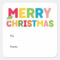Colourful and Bright Merry Christmas To From
