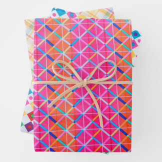 Colourful and bright patterns wrapping paper sheet