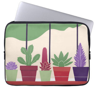 Colourful and cactus succulents laptop sleeve