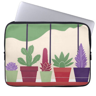 Colourful and cactus succulents laptop sleeve