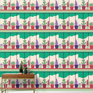 Colourful and cactus succulents wallpaper