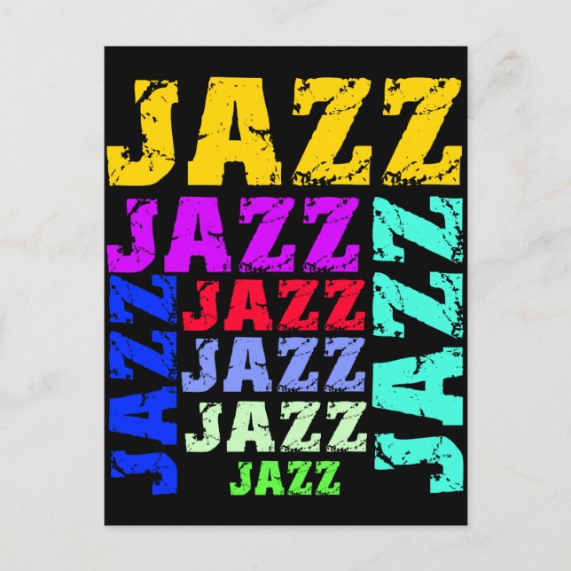 Colourful and cool jazz postcard (Front)