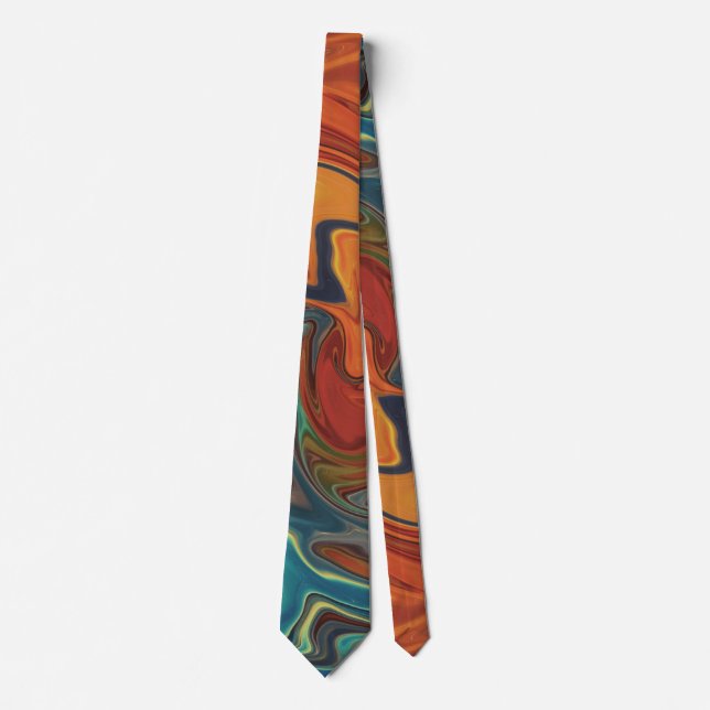 Colourful And Cool Swirls Pattern Design Tie (Front)