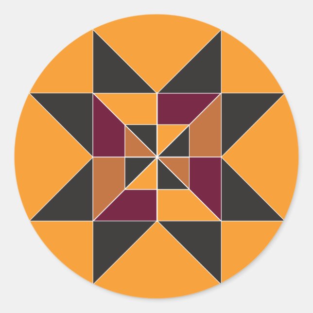 Colourful and Cosy Autumn Quilt Pattern Sticker (Front)