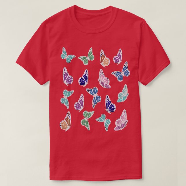 Colourful and Cute Butterfly Pattern 2 T-Shirt (Design Front)