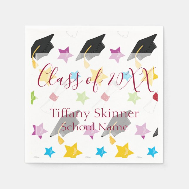 Colourful and Cute Graduation Napkin (Front)