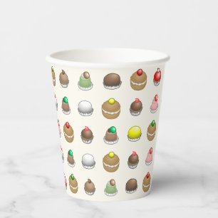 Colourful and delicious cakes paper cups