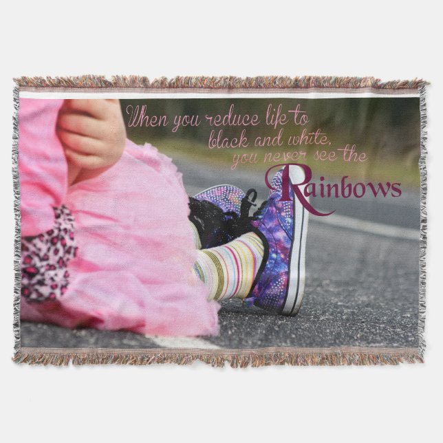 Colourful and Fashionable Little Girl Throw Blanket (Front)