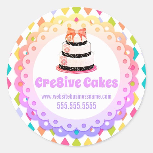 Colourful and Festive Cake Bakery Packaging Seals (Front)