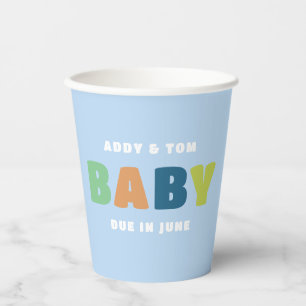 Colourful and Fun Bold Boy Baby Shower Paper Cups