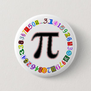 Colourful and Fun Circle of Pi Calculated 6 Cm Round Badge