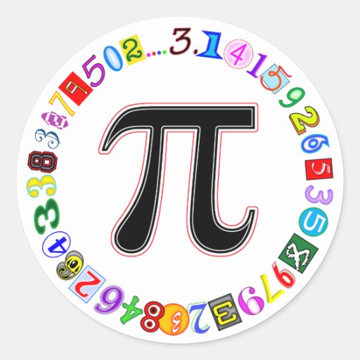 Image of Colourful and Fun Circle of Pi Calculated Classic Round Sticker