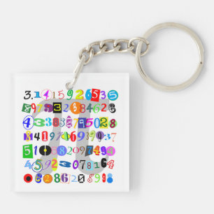 Colourful and Fun Depiction of Pi Calculated Key Ring