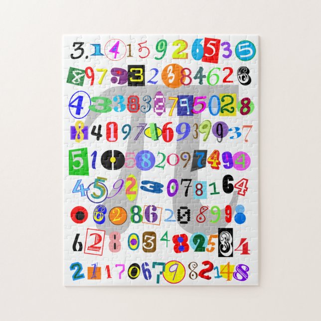 Colourful and Fun Depiction of Pi Jigsaw Puzzle (Vertical)