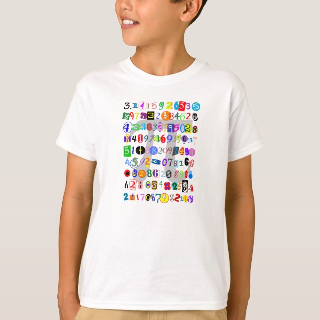 Colourful and Fun Depiction of Pi T-Shirt (Front)