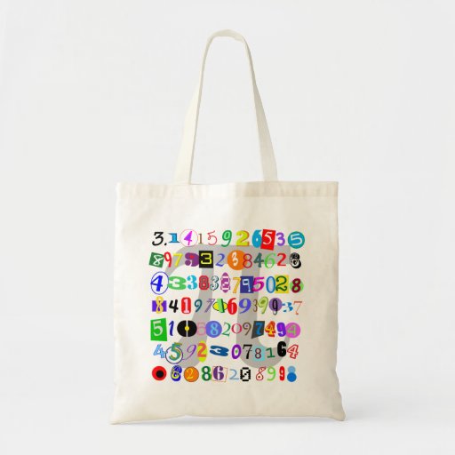 Image of Colourful and Fun Depiction of Pi Tote Bag