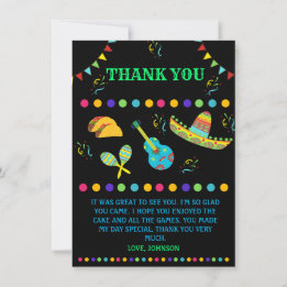 Colourful and Fun Mexican Fiesta Thank You Card
