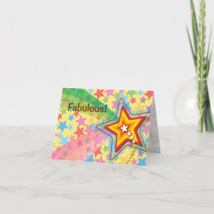 Colourful And Fun Superstar Rainbow Congratulation Card