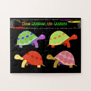 Colourful and Fun Turtle Design from Grandparents Jigsaw Puzzle
