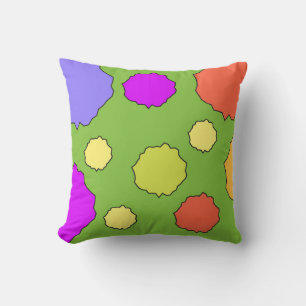 Colourful and Funky geometric polka dot pillow