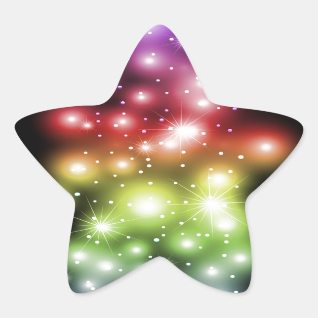Colourful and Gorgeous Sparkles Rainbow Star Sticker (Front)
