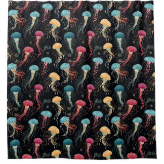 Colourful and Graceful Jellyfish  Shower Curtain
