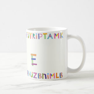 Colourful and Playful Alphabet Design Coffee Mug