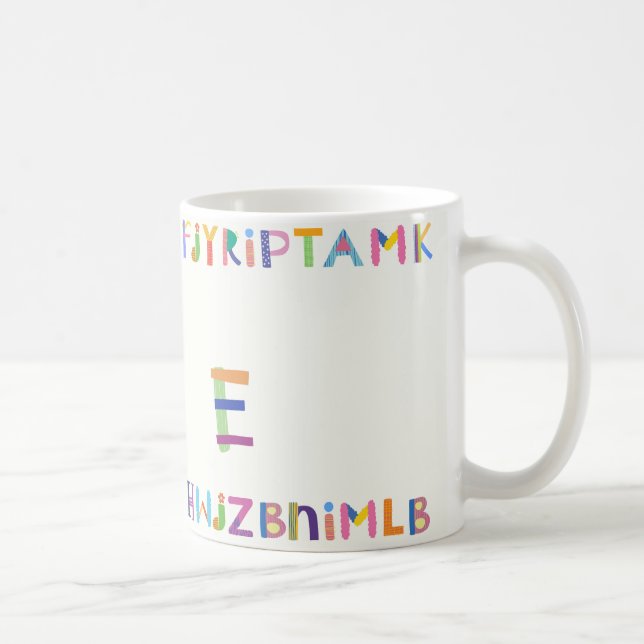 Colourful and Playful Alphabet Design Coffee Mug (Right)