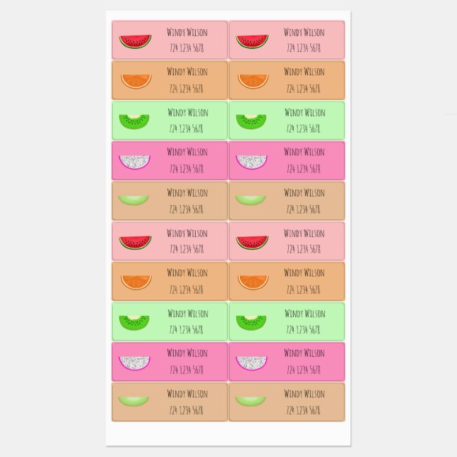 Colourful and pretty slices of juicy fruits (Sheet)