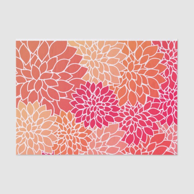 Colourful and Stylish Zinnia Flower  Tissue Paper (Front)