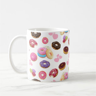 Colourful and Tasty Doughnuts and Hearts Coffee Mug