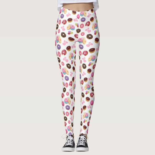 Colourful and Tasty Doughnuts and Hearts Leggings (Front)
