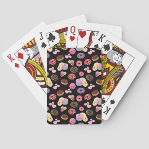 Colourful and Tasty Doughnuts and Hearts Playing Cards