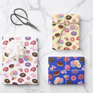 Colourful and Tasty Doughnuts and Hearts Wrapping Paper Sheet