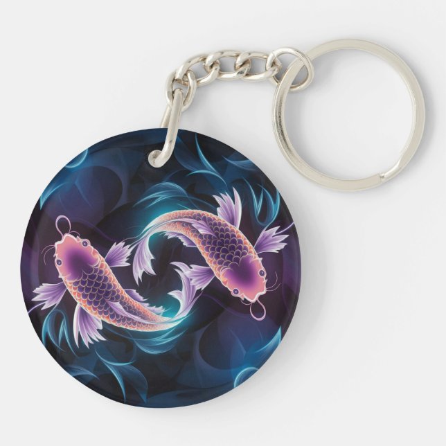Colourful and Translucent Exotic Fish Aquarium Key Ring (Back)