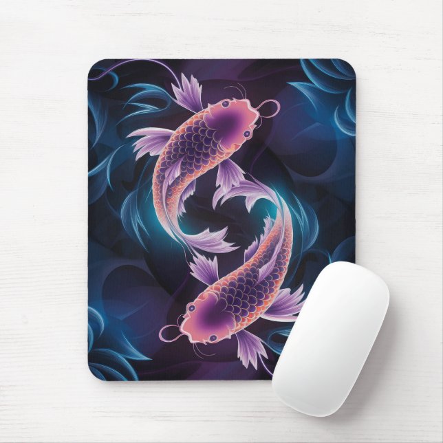Colourful and Translucent Exotic Fish Aquarium Mouse Mat (With Mouse)