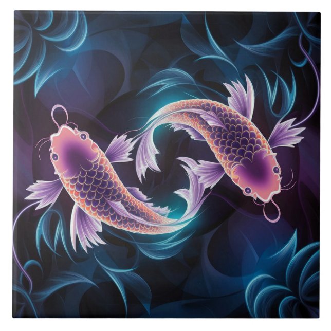 Colourful and Translucent Exotic Fish Aquarium Tile (Front)