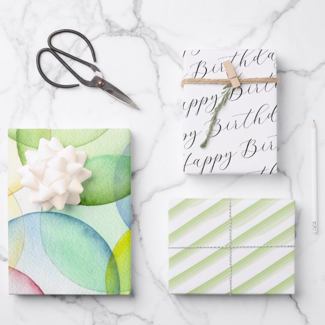 Colourful and Trendy Birthday Gift Wrap (Front)