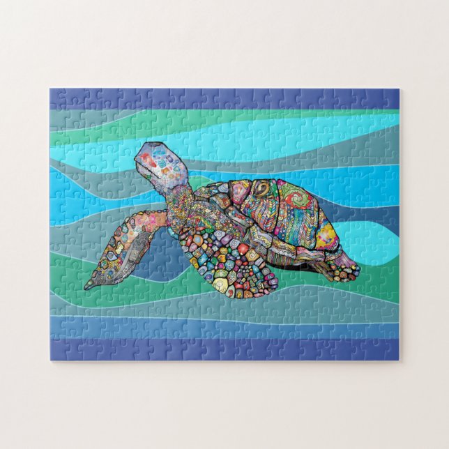 Colourful and Tropical Sea Turtle Jigsaw Puzzle (Horizontal)