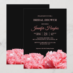 Colourful and Vibrant Black & Pink  Bridal Shower Invitation