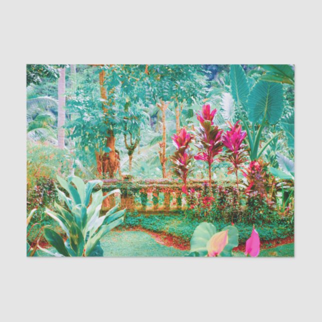 Colourful and Vibrant Tropical Garden  Tissue Paper (Front)