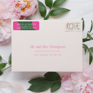 Colourful and Vibrant Wedding Return Address